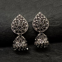 Darshana Jewels Oxidised Plated Jhumki Earrings