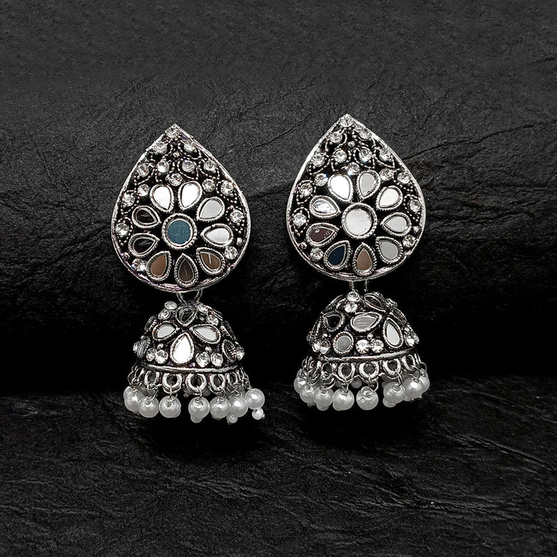 Darshana Jewels Oxidised Plated Jhumki Earrings