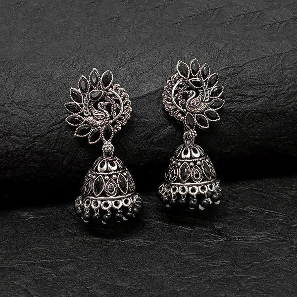 Darshana Jewels Oxidised Plated Jhumki Earrings