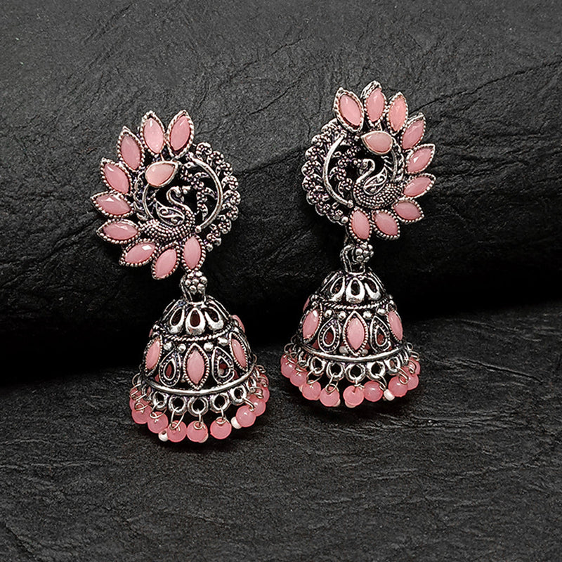 Darshana Jewels Oxidised Plated Jhumki Earrings