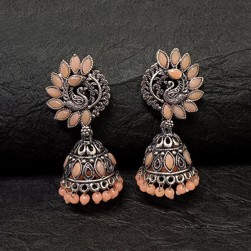 Darshana Jewels Oxidised Plated Jhumki Earrings