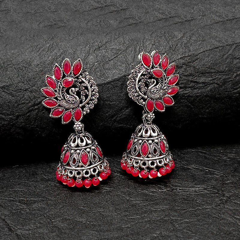 Darshana Jewels Oxidised Plated Jhumki Earrings