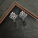 Darshana Jewels Oxidised Plated Mirror Work Earrings