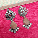 Darshana Jewels Oxidised Plated Mirror Work Earrings