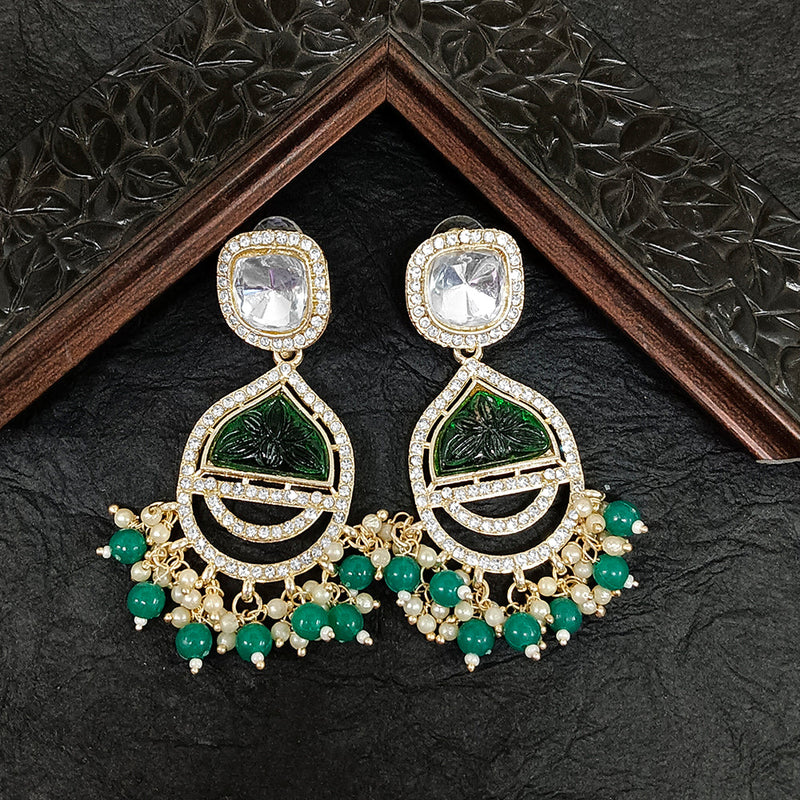 Darshana Jewels Gold Plated Crystal Stone Dangler Earrings