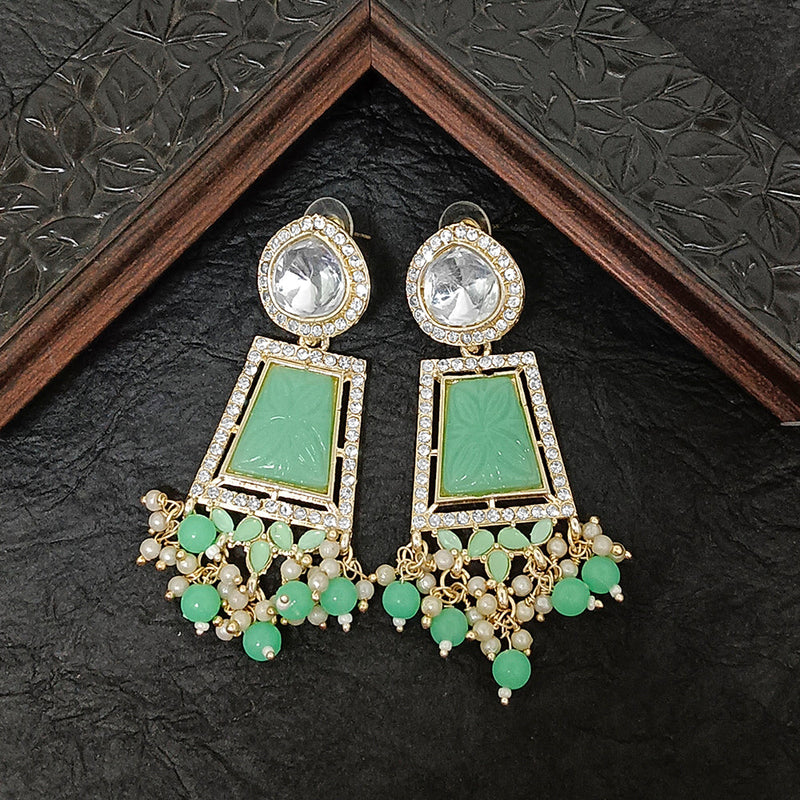 Darshana Jewels Gold Plated Crystal Stone Dangler Earrings