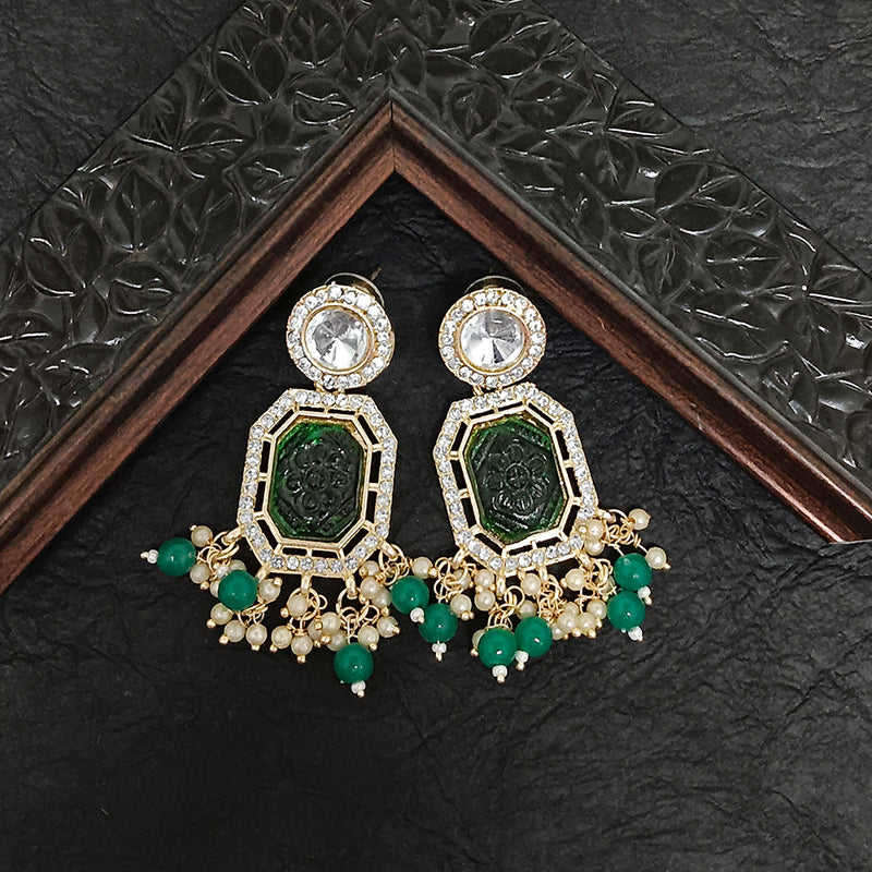 Darshana Jewels Gold Plated Crystal Stone Dangler Earrings