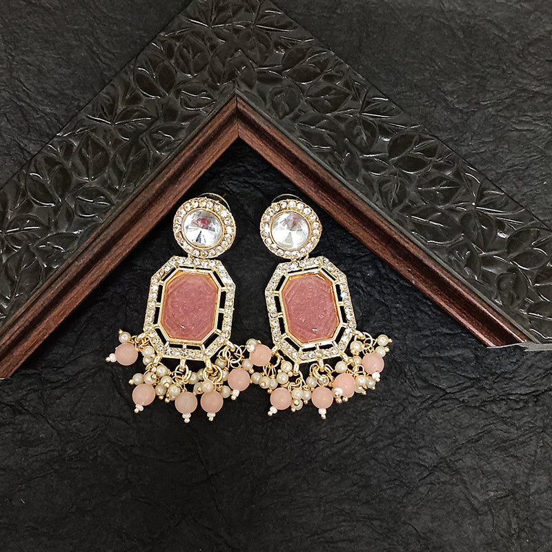 Darshana Jewels Gold Plated Crystal Stone Dangler Earrings