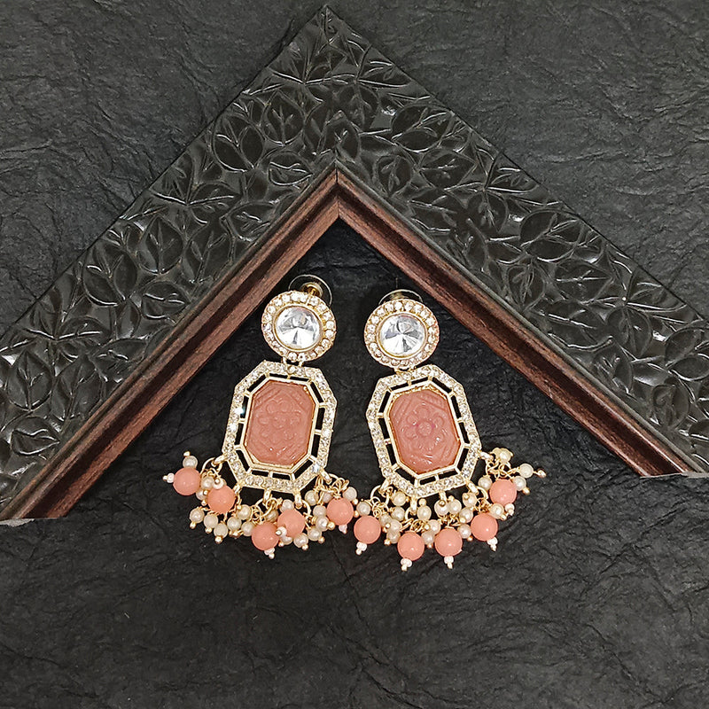 Darshana Jewels Gold Plated Crystal Stone Dangler Earrings