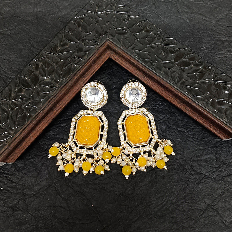 Darshana Jewels Gold Plated Crystal Stone Dangler Earrings