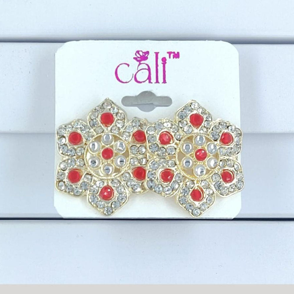 Corbeda Fashion Gold Plated Kundan Stone Stud Earrings