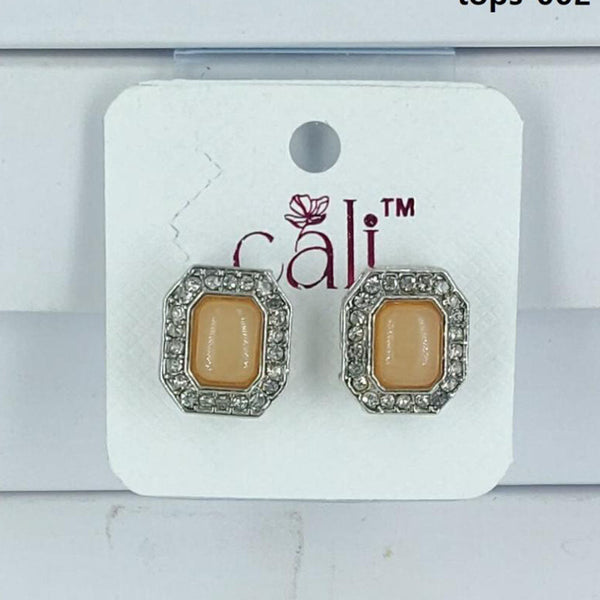 Corbeda Fashion Silver Plated Austrian Stone Stud Earrings