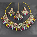 Corbeda Fashion Elegant Gold Plated Sparkling Austrian Stones And Beads Necklace Set