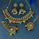 Corbeda Fashion Elegant Gold Plated Sparkling Austrian Stones And Beads Necklace Set