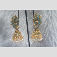 Infinity Jewels Gold Plated Crystal Stone And Meenakari Jhumki Earrings