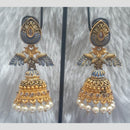 Infinity Jewels Gold Plated Crystal Stone And Meenakari Jhumki Earrings