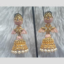 Infinity Jewels Gold Plated Crystal Stone And Meenakari Jhumki Earrings