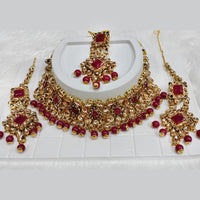 Kumavat Jewels Gold Plated Kundan Stone Choker Necklace Set