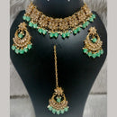 Kumavat Jewels Gold Plated Crystal Stone And Pearls Choker Necklace Set