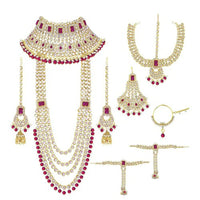 Kumavat Jewels Gold Plated Kundan Stone And Beads Bridal Set