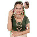 Kumavat Jewels Gold Plated Kundan Stone And Beads Bridal Set