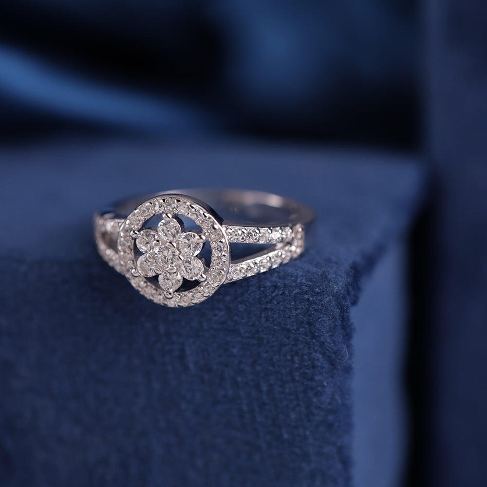 AllWell Jewellery Regal Royal Blossom Austrian Stone 925 Sterling Silver Ring