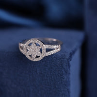 AllWell Jewellery Regal Royal Blossom Austrian Stone 925 Sterling Silver Ring 