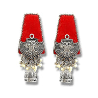 Handmade For Her  Women's Handmade Red Fabric Earring