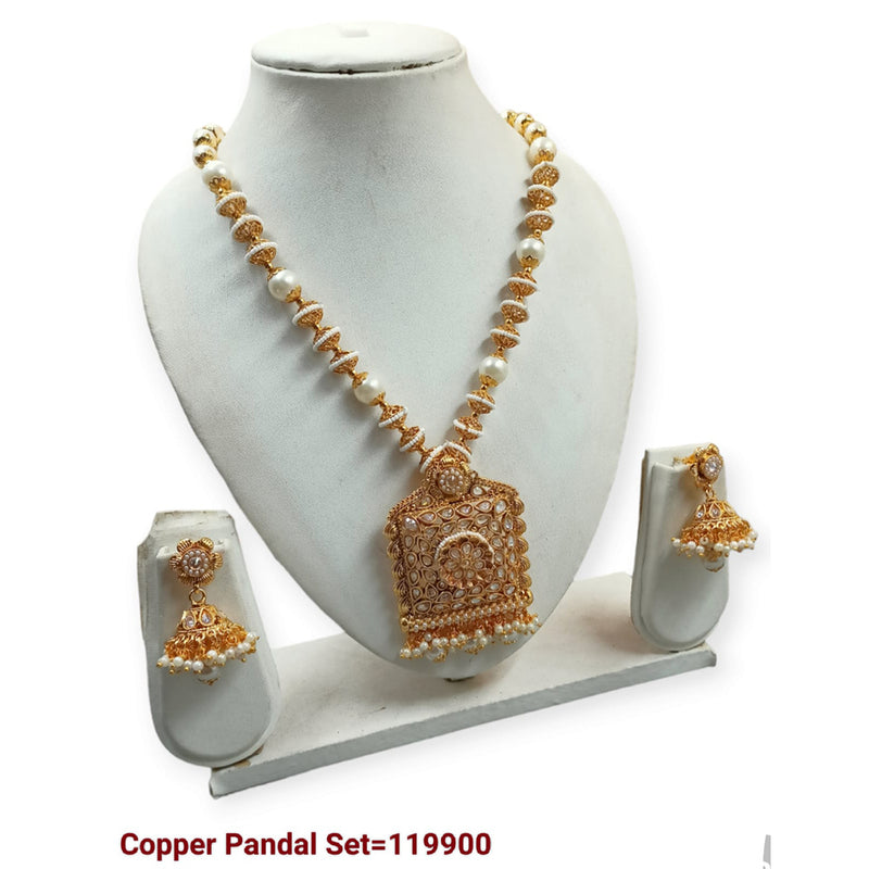 Padmawati Bangles Copper Gold Long Necklace Set