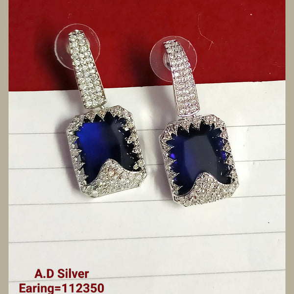 Padmawati Bangles Silver Plated AD Stone Dangler Earrings