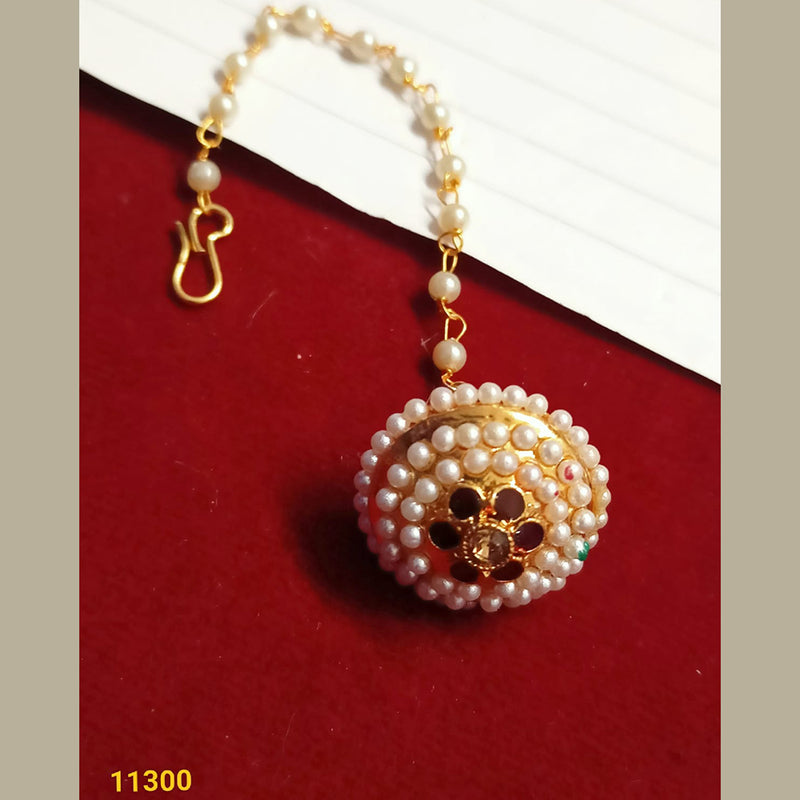 Padmawati Bangles Gold Plated Pearl Mangtikka