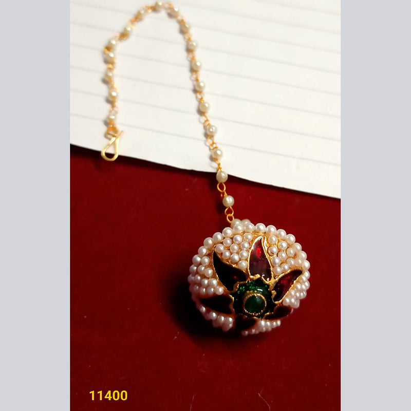 Padmawati Bangles Gold Plated Pearl Mangtikka