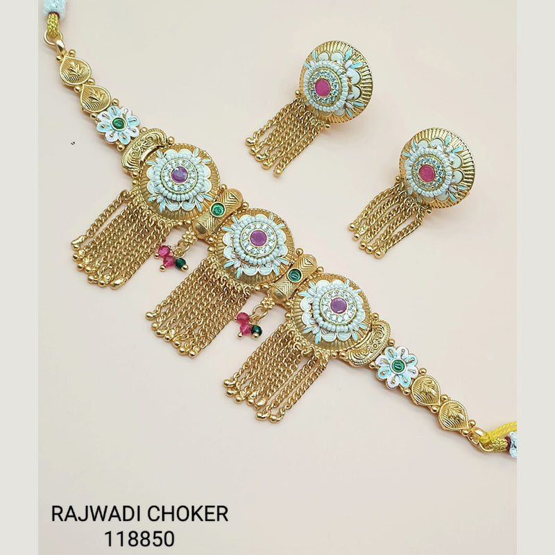 Padmawati Bangles Copper Gold Plated Choker Necklace Set