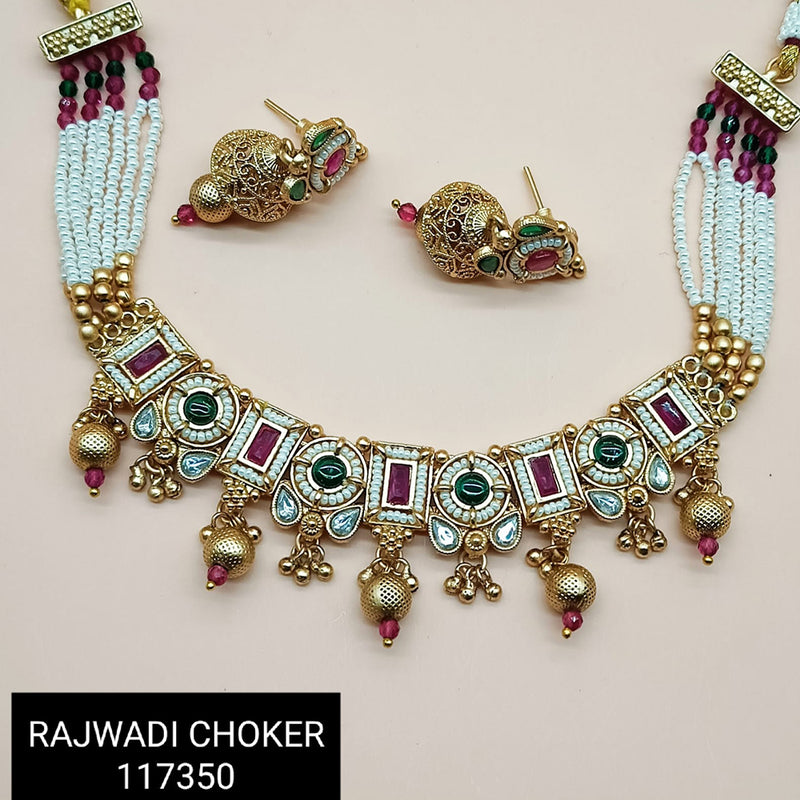 Padmawati Bangles Copper Gold Plated Choker Necklace Set