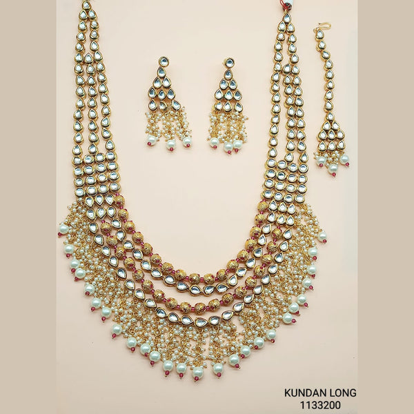 Padmawati Bangles Gold Plated Kundan Stone Long Necklace Set
