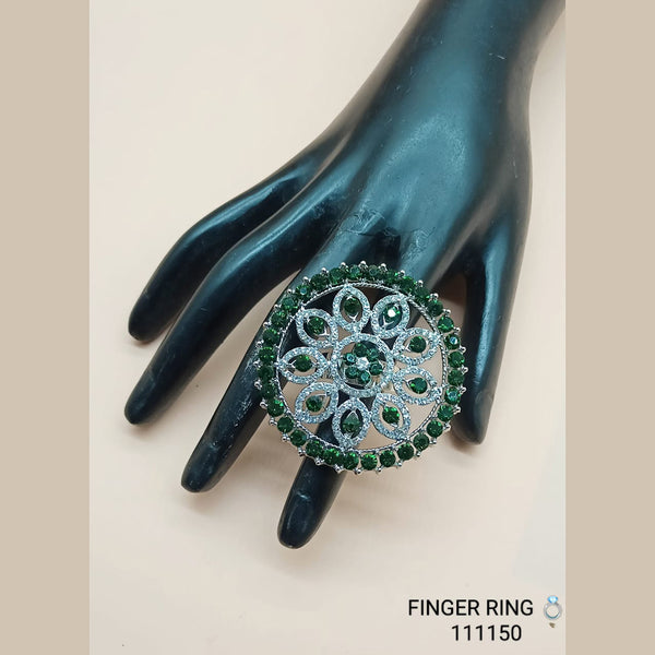Padmawati Bangles Silver Plated Austrian Stone Ring