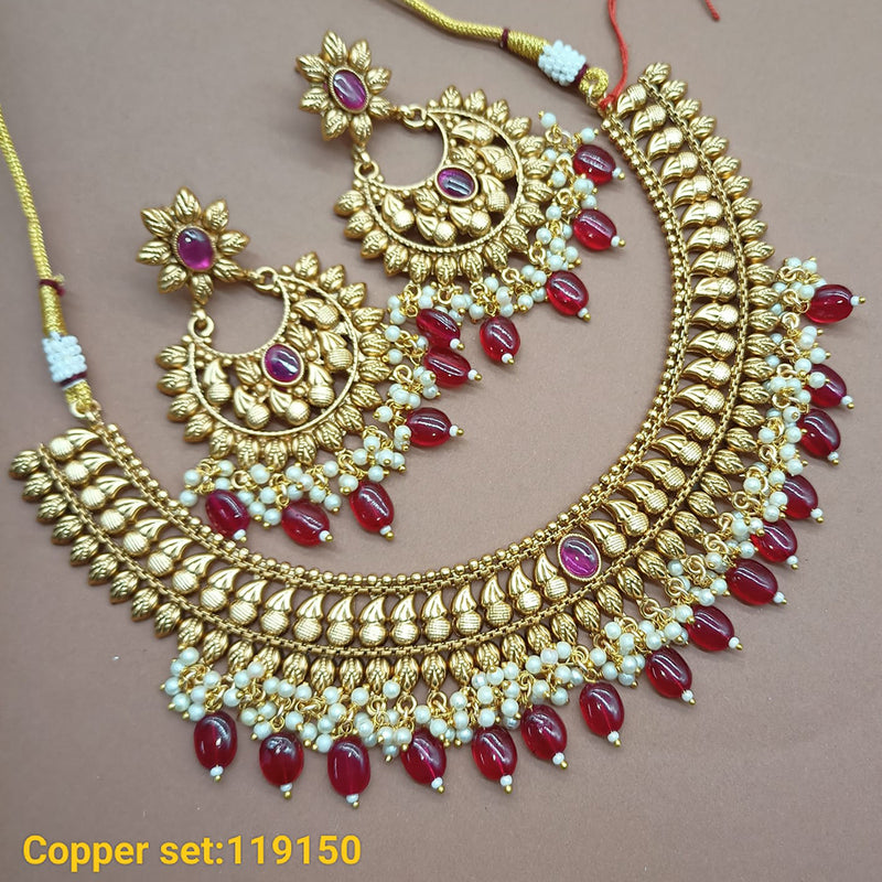 Padmawati Bangles Copper Gold Plated Necklace Set