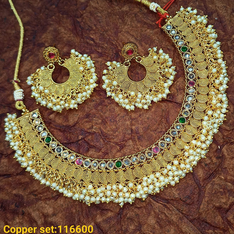 Padmawati Bangles Copper Gold Plated Necklace Set