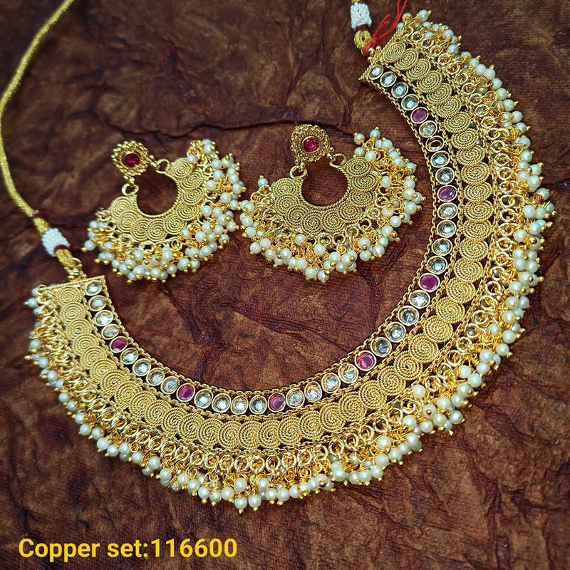 Padmawati Bangles Copper Gold Plated Necklace Set