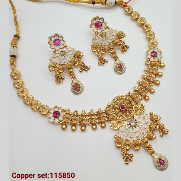 Padmawati Bangles Copper Gold Plated Necklace Set