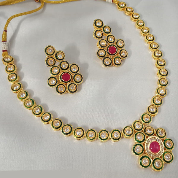 Padmawati Bangles Gold Plated Crystal Stone Necklace Set