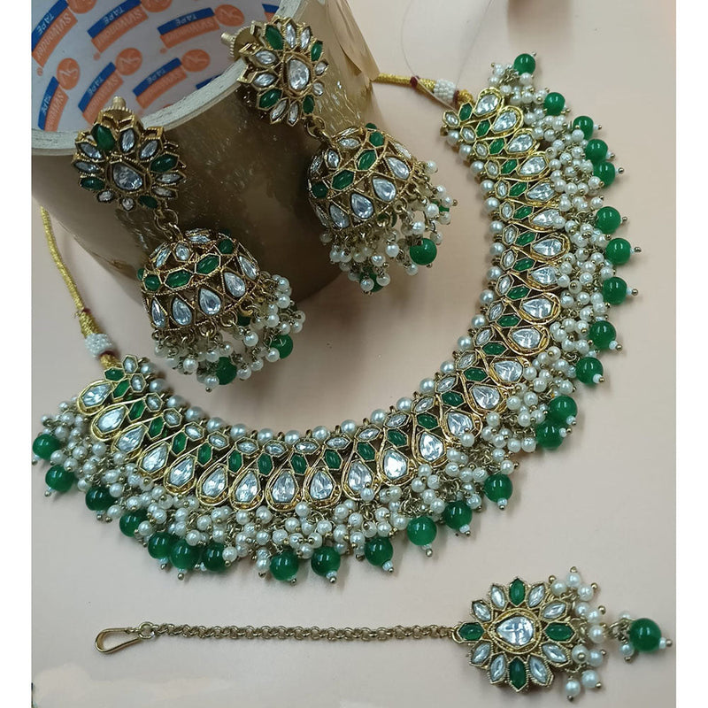 Padmawati Bangles Gold Plated Kundan And Pearl Necklace Set