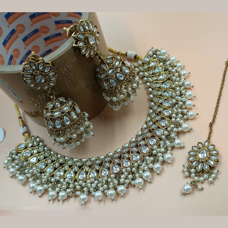 Padmawati Bangles Gold Plated Kundan And Pearl Necklace Set