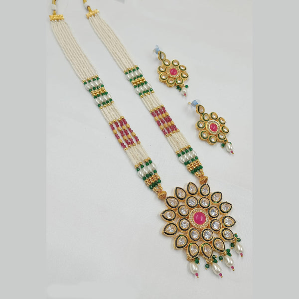 Padmawati Bangles Gold Plated Crystal Stone And Pearl Necklace Set