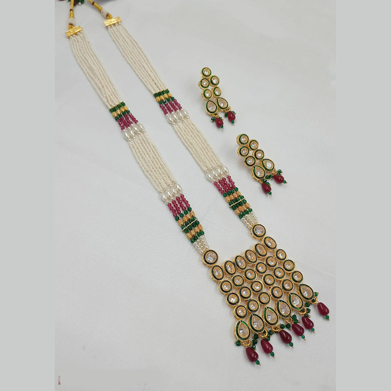 Padmawati Bangles Gold Plated Crystal Stone And Pearl Necklace Set