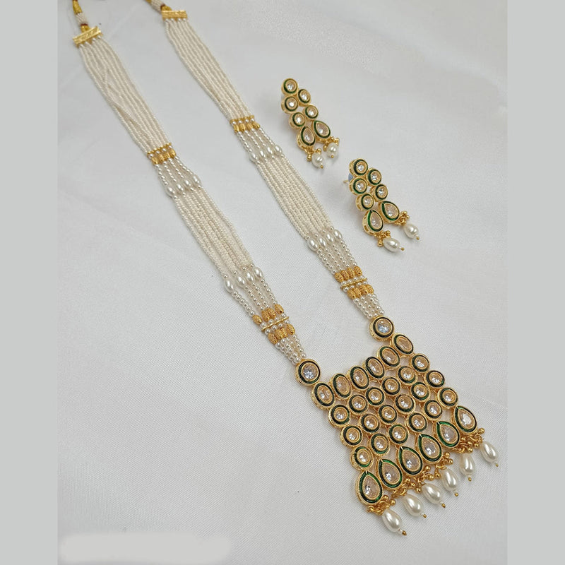 Padmawati Bangles Gold Plated Crystal Stone And Pearl Necklace Set