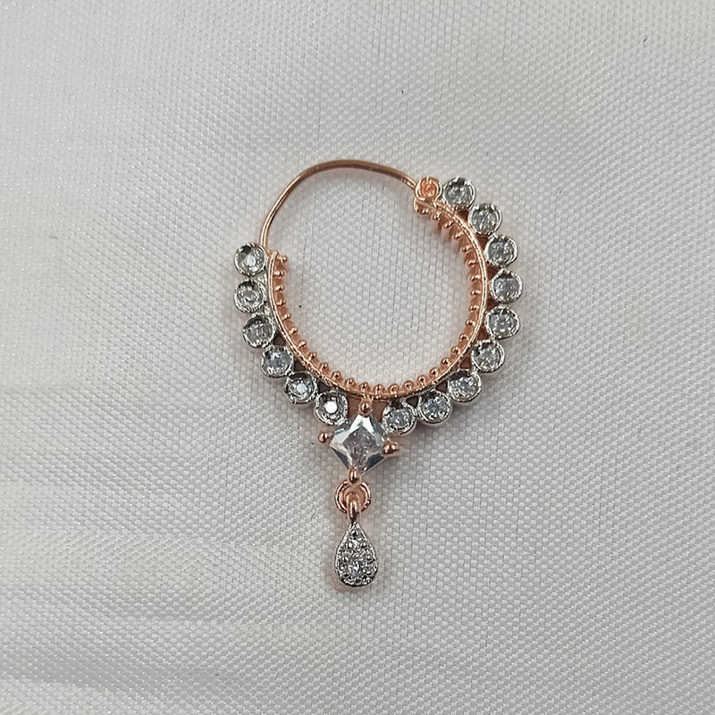 Padmawati Bangles Rose Gold Plated Austrian Stone Nose Ring