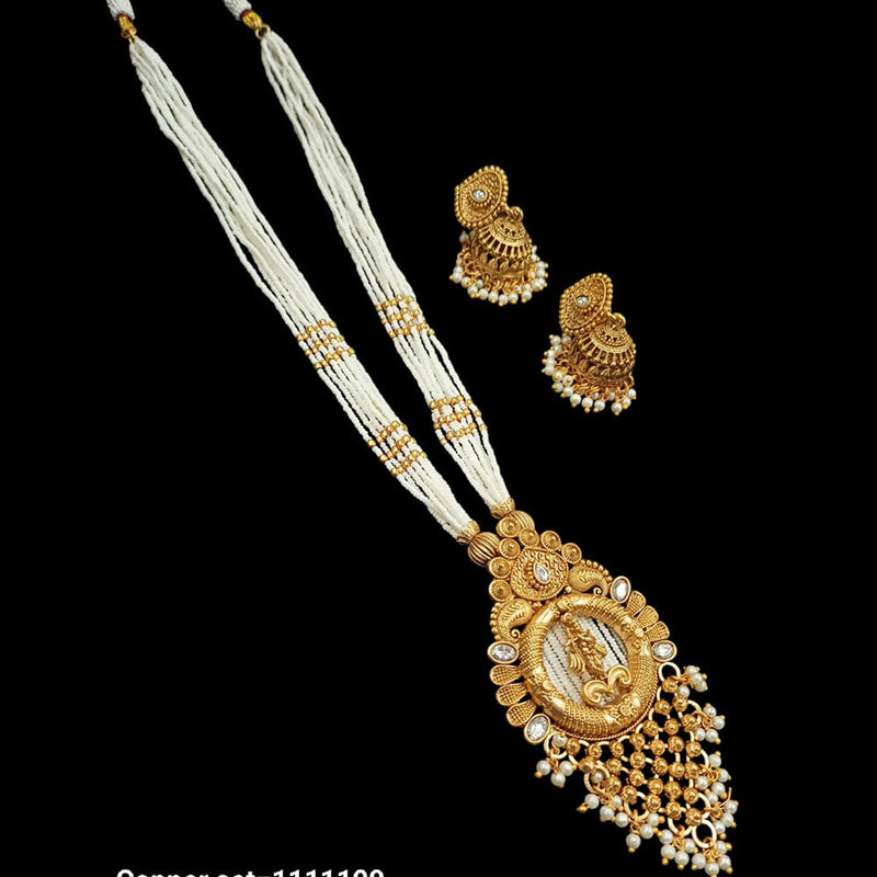 Padmawati Bangles Copper Gold Pearl Necklace Set