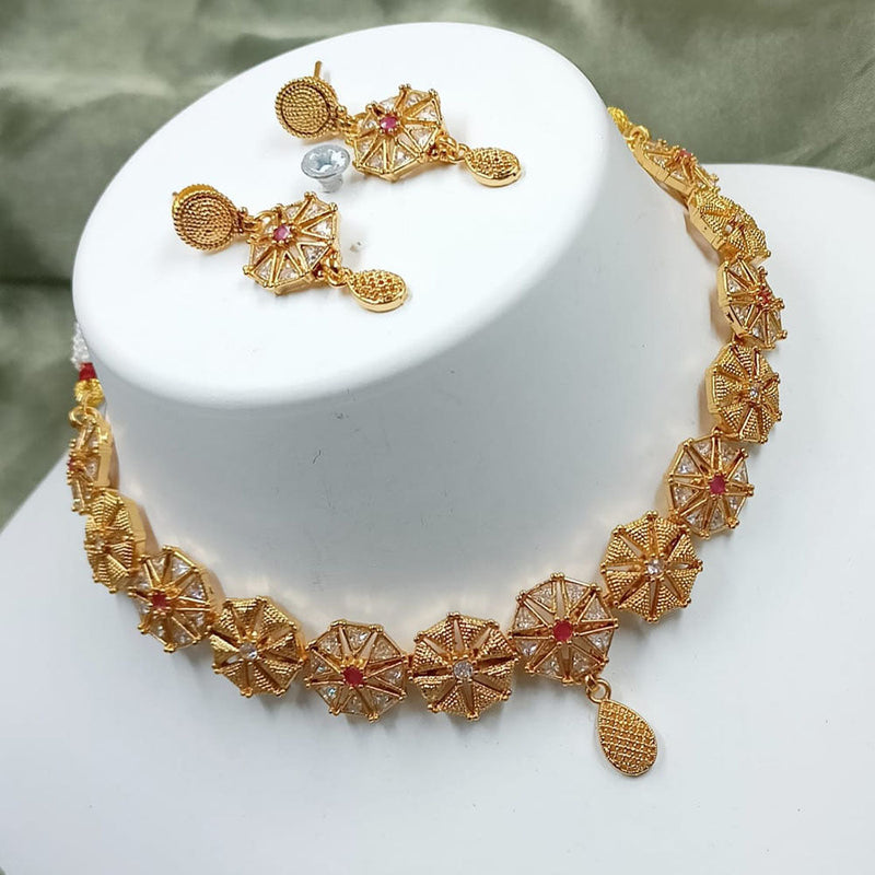 Padmawati Bangles Gold Plated Austrian Stone Choker Necklace Set