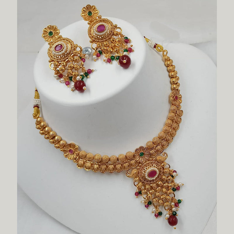 Padmawati Bangles Gold Plated Pota Stone And Pearls Necklace Set